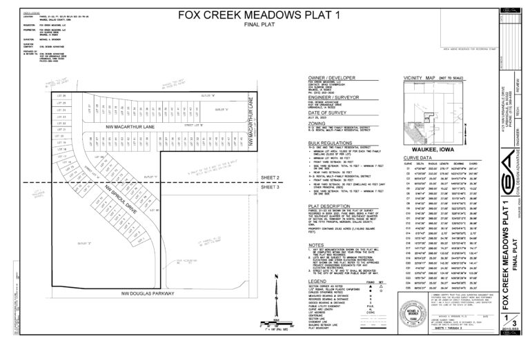 Fox Creek Meadows Plat 1_Final Plat_07-31-2023_Page_1